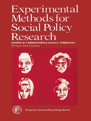 cover image of Experimental Methods for Social Policy Research